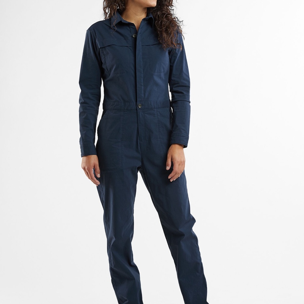 Title Nine Rosie Utility Long Sleeve Jumpsuit - Navy Blue, Size S (4-6) - Picture 3 of 7